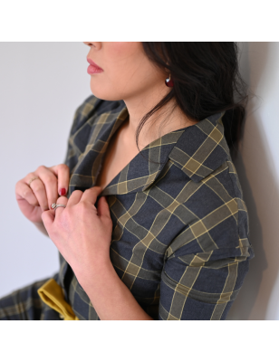 La Robe d'Après-Midi Tartan en Laine Upcyclée