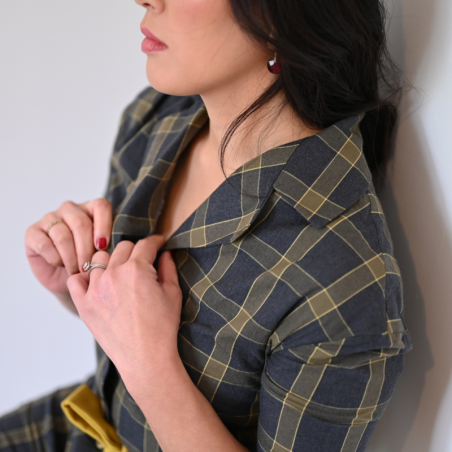 La Robe d'Après-Midi Tartan en Laine Upcyclée